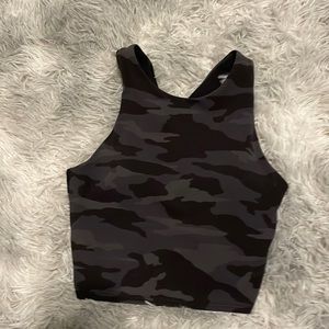 Camo Athleta Girl Shanti Cropped Tank, Barely Worn